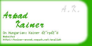 arpad kainer business card